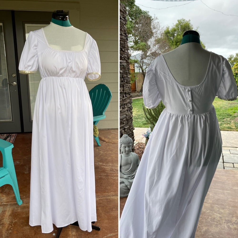 Regency style white dress. Jane Austin Bridgerton